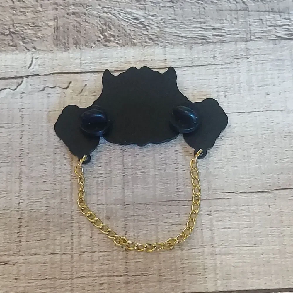 My Pet Monster Pin with Real Chain Fun Enamel Pin Metal Badge